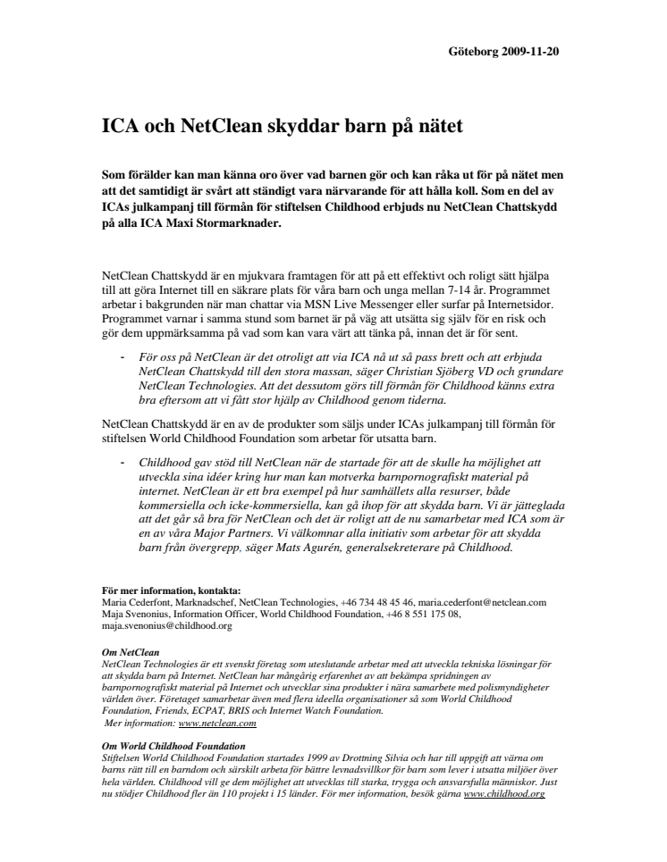 ICA och NetClean skyddar barn på nätet