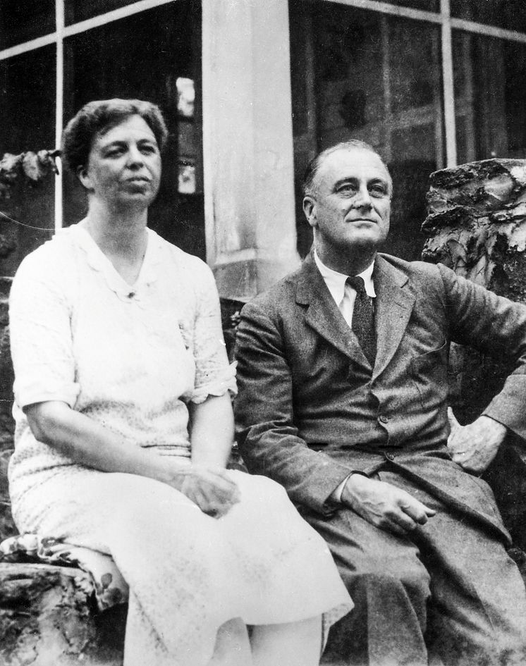 Franklin D. Roosevelt med hustrun Eleanor