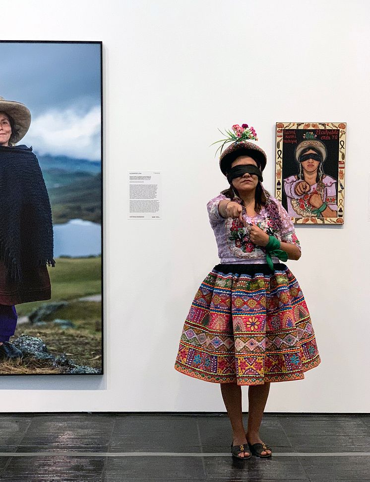 Violeta Quispe, Qanmi kanki huchayuq (El culpable eres tú), 2019. Collection of the artist, Lima, Peru. Performance during the exhibition at MASP.