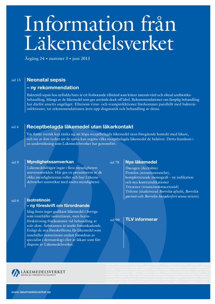 Information från Läkemedelsverket nr 3 2013