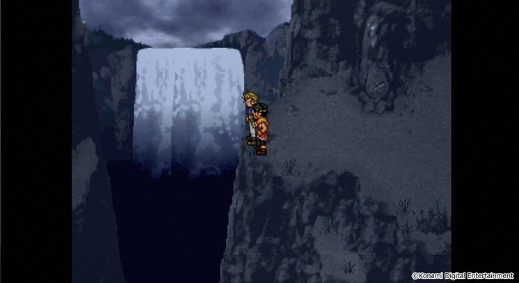 Original Suikoden II - Riou and Jowy - promise at the cliff