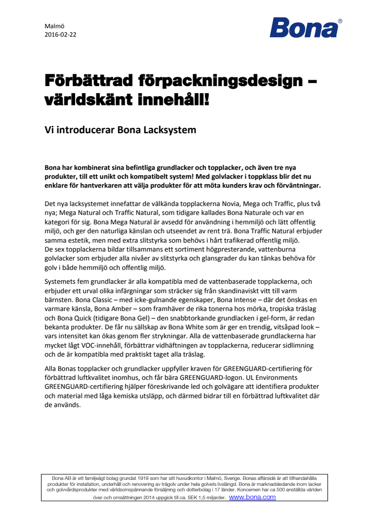 PR: Förbättrad förpackningsdesign - Världskänt innehåll