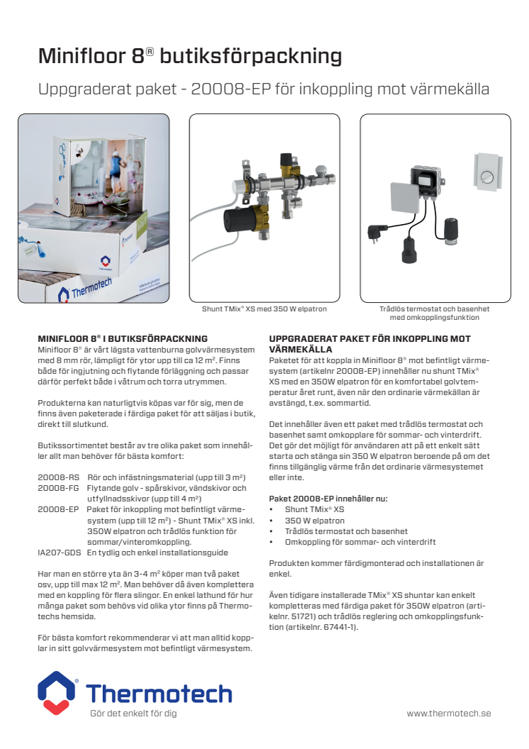 Produktnyhet September 2014 - Minifloor 8 butiksförpackning uppgraderat