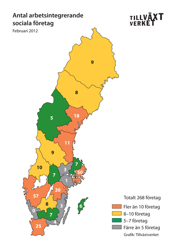 Fler sociala företag i landet men stora regionala skillnader