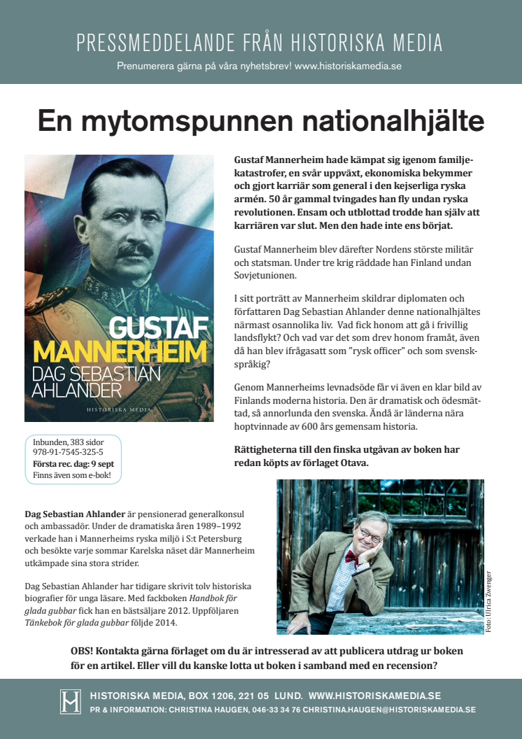 Finlands mytomspunne nationalhjälte skildras i ny biografi
