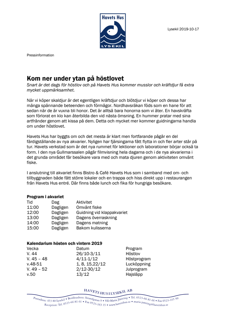 Kom ner under ytan på höstlovet 