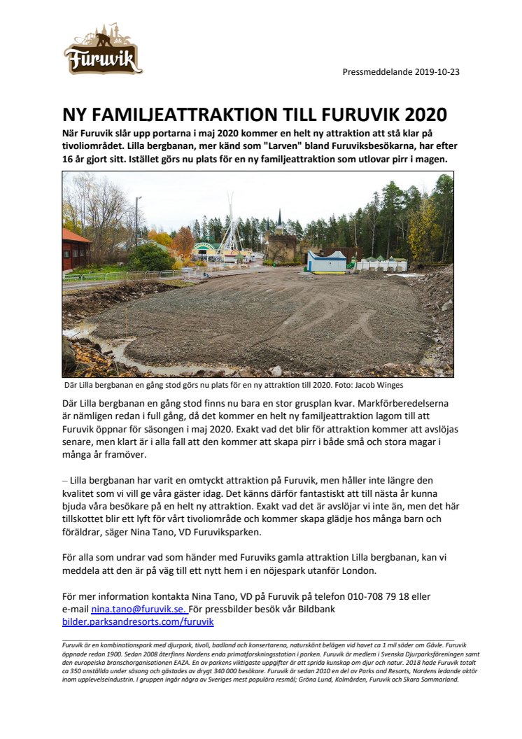 Ny familjeattraktion till Furuvik 2020
