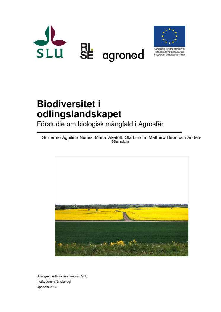 Biodiversitet i odlingslandskapet - förstudie till Agrosfär