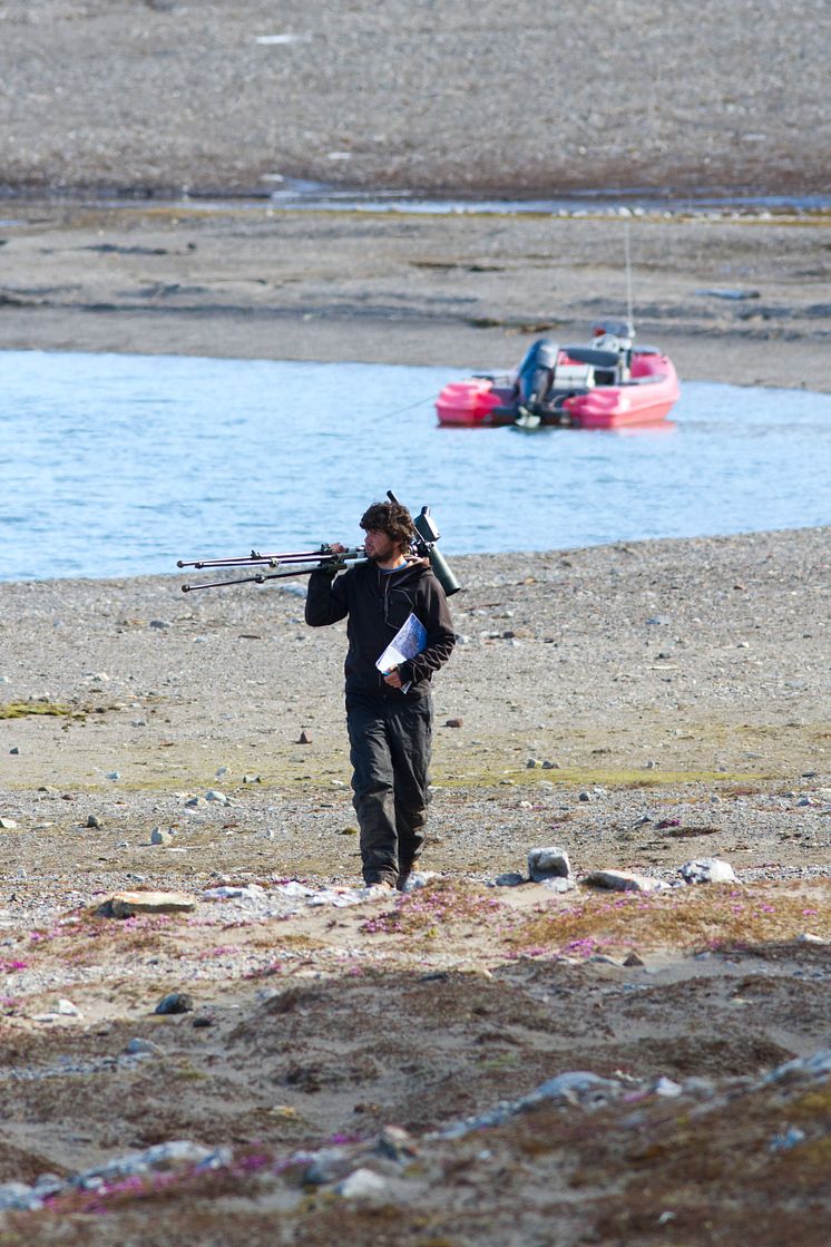 Pierre Blévin at fieldwork