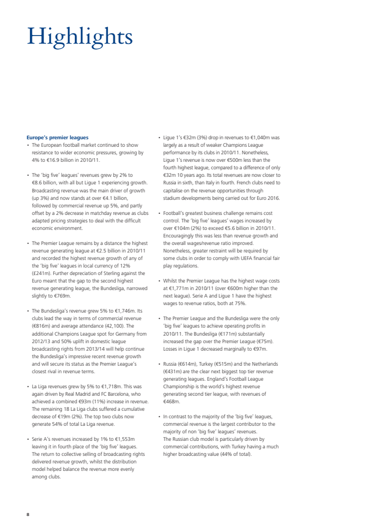 Highlights - Deloitte Annual Review of Football Finance 2012