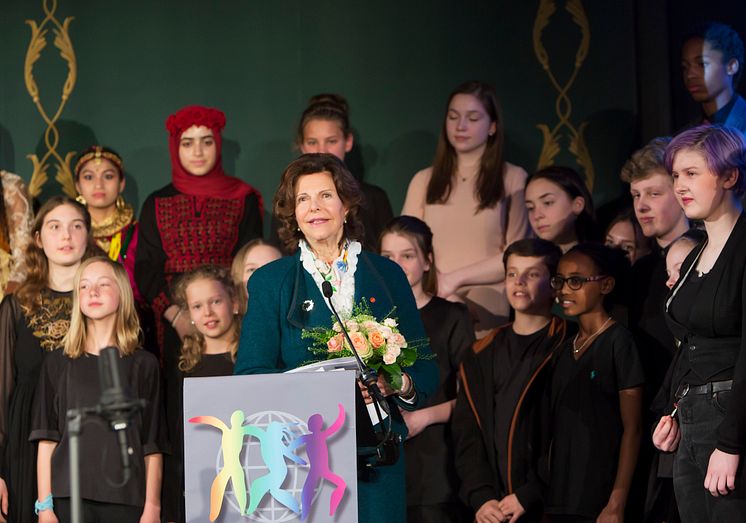 Drottning Silvia vid WCP-ceremonin för barnets rättigheter