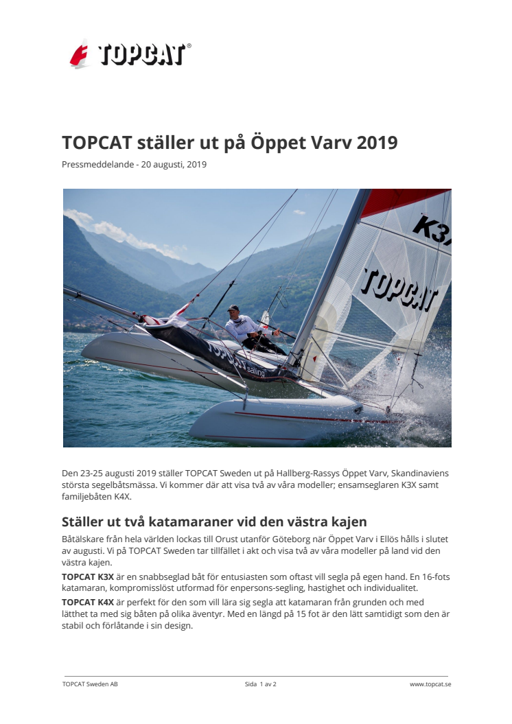 TOPCAT ställer ut på Öppet Varv 2019