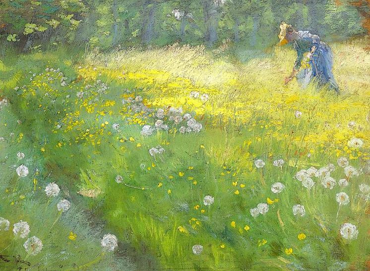 P. S. Krøyer- "Fru Marie Krøyer i Haven paa Skagen". Sign. S.K. 22 Juni 1892. Olie på træ. 23 x 33..jpg