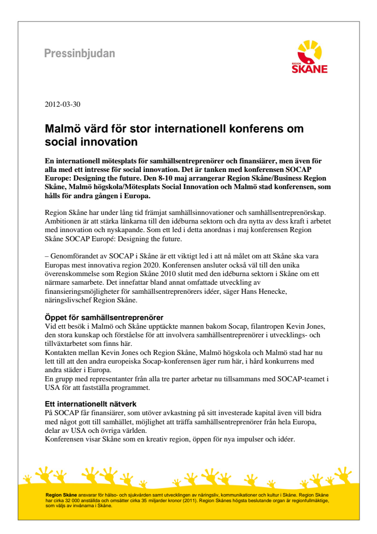Malmö värd för stor internationell konferens om social innovation