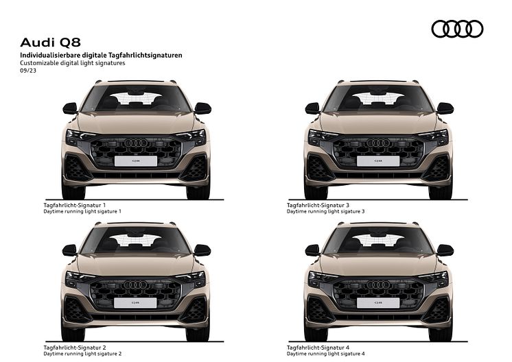 Audi Q8 individuelle digital light signaturer