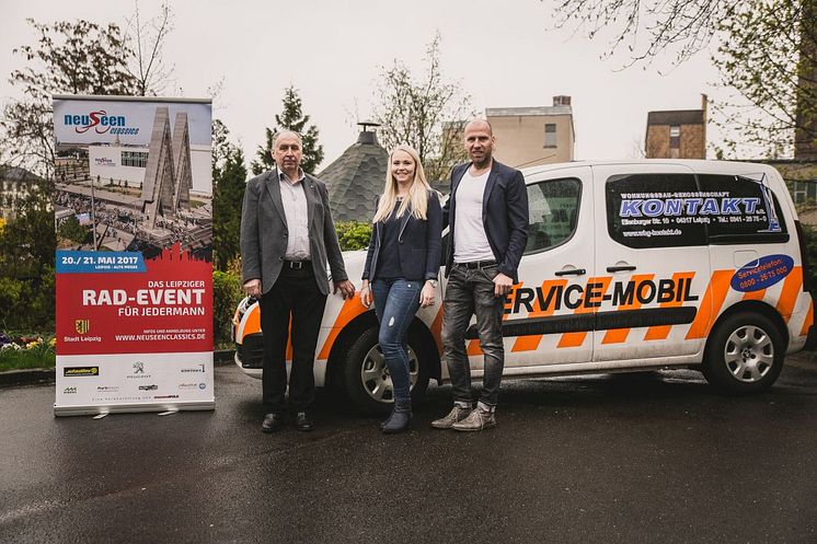 Jörg Keim (Vorstand Finanzen WBG Kontakt), Mandy Immisch (Marketing WBG Kontakt), Ronny Winkler (Organisationsleiter neuseenclassics)