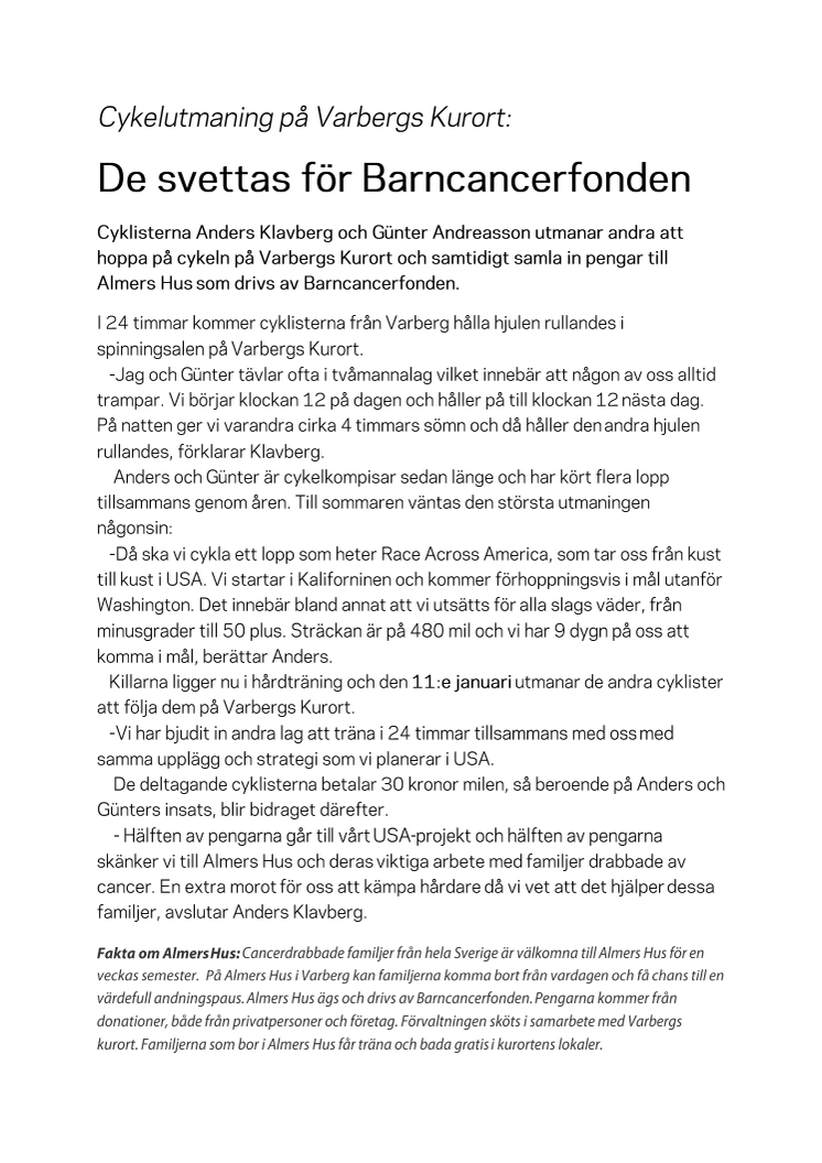 De svettas för Barncancerfonden på Varbergs Kurort