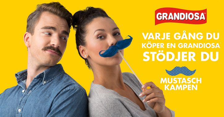 Grandiosa stödjer mustaschkampen