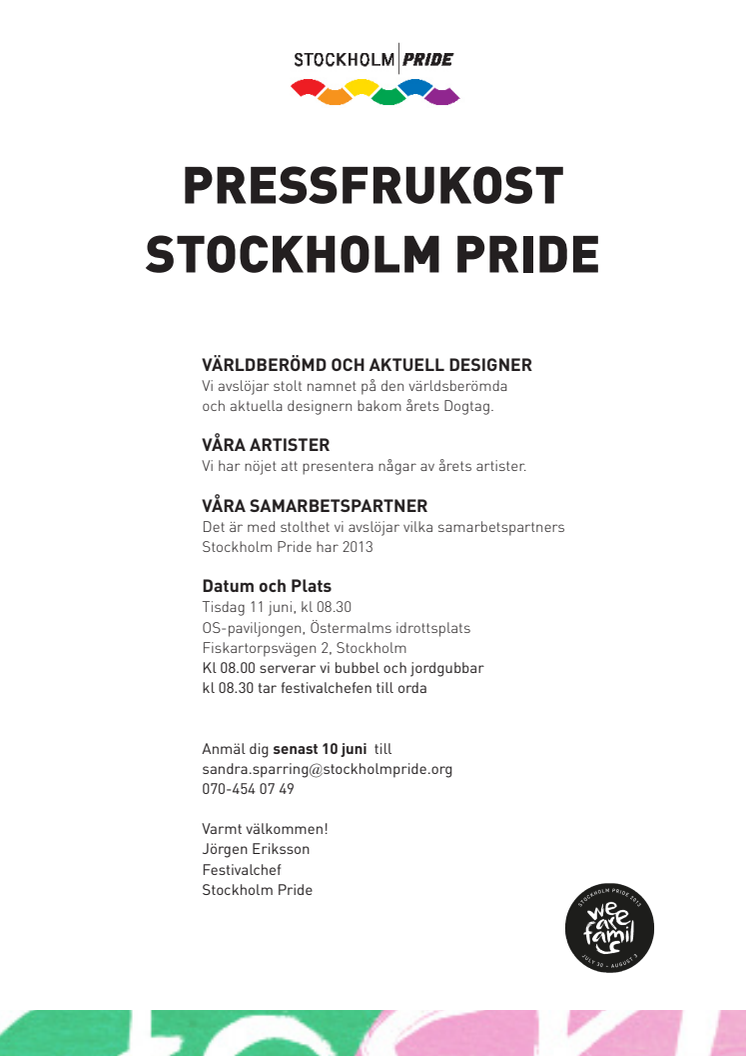 Inbjudan till Pressfrukost 11 juni 2013