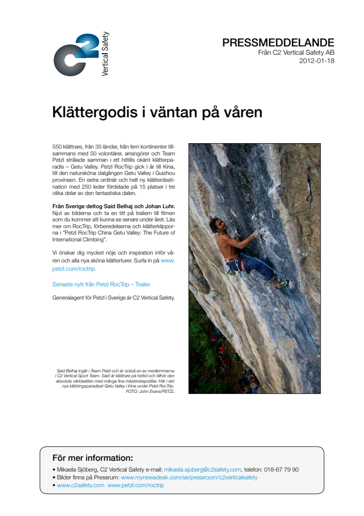 Klättergodis i väntan på våren