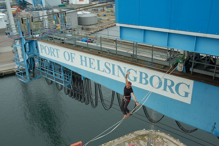 Slackline Helsingborgs Hamn