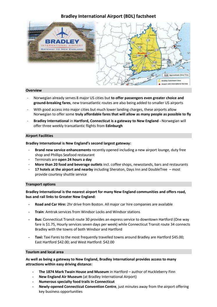 Bradley International factsheet