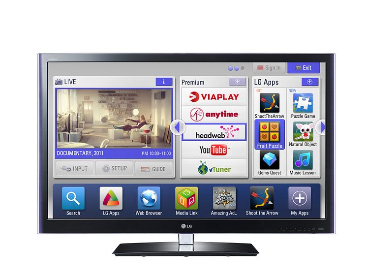 LW550W Smart TV (front)