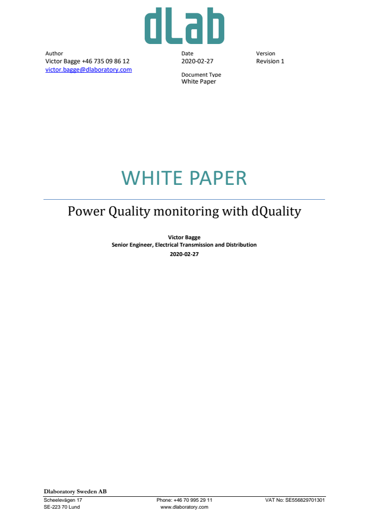 White paper dQuality 3.0