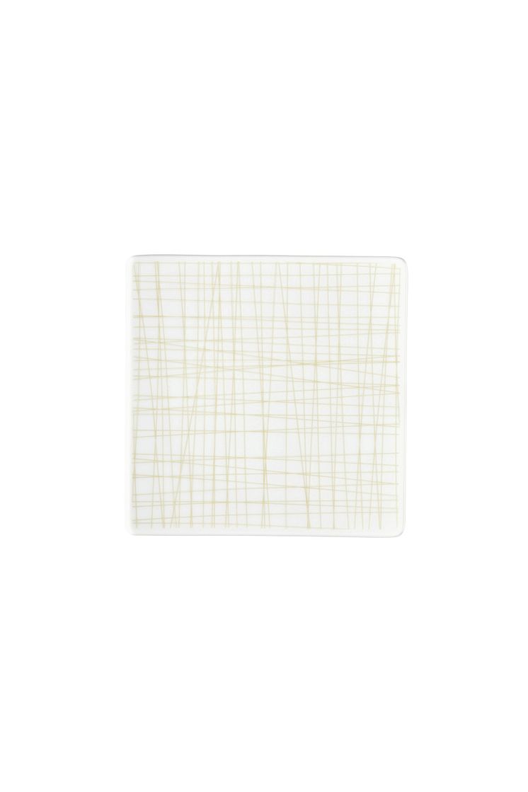 R_Mesh_Line Cream_Plate 14 cm square flat