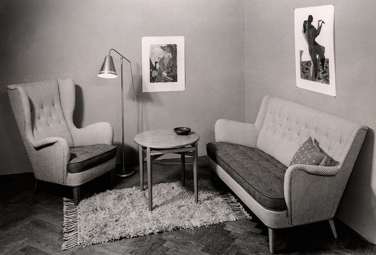 Vardagsrum, 1940-tal. Okänd fotograf, Nordiska museet.