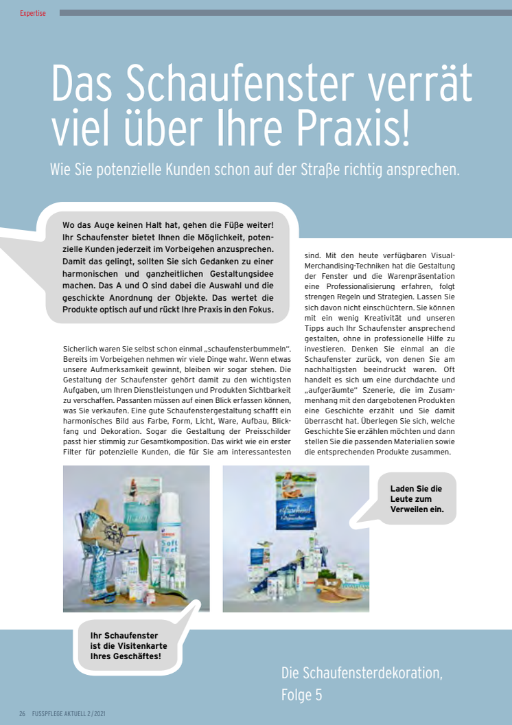 Das Schaufenster verrät viel über Ihre Praxis!