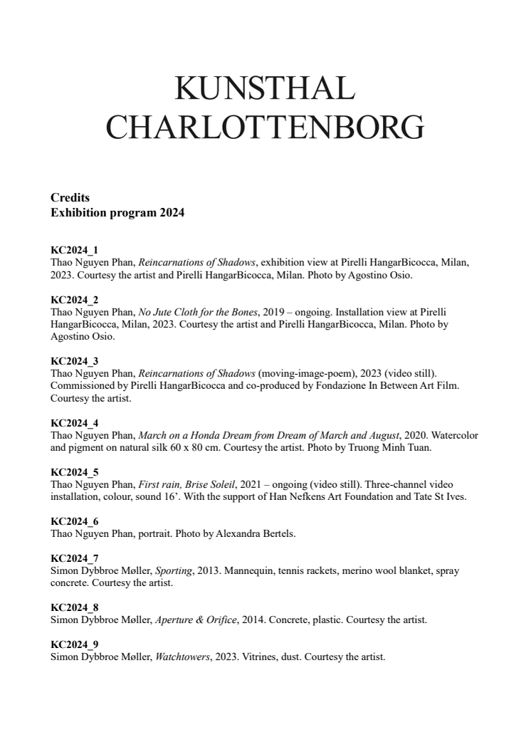 Credits – Exhibition Program 2024