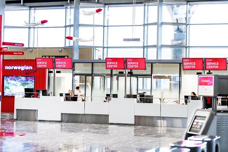 Norwegian's new check-in area at Oslo airport