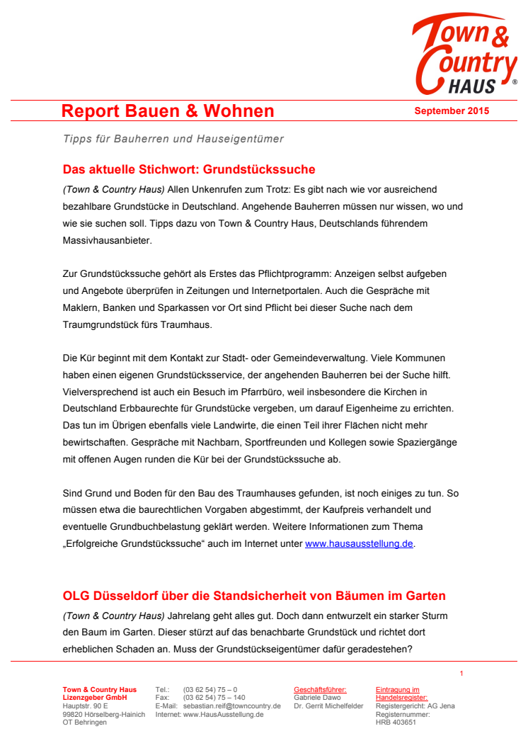 Report Bauen & Wohnen