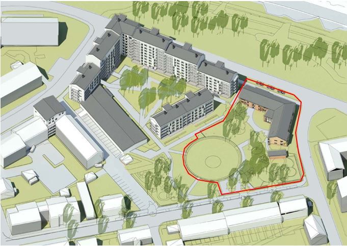 Förskolan Rosendal och allmänna parken ingår i projektet