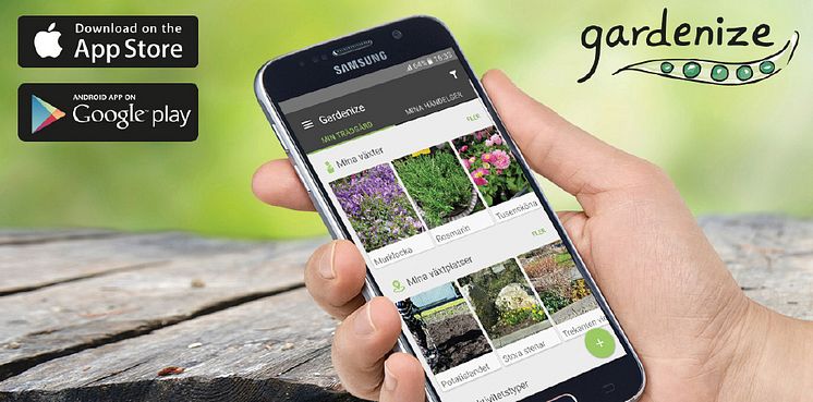 Gardenize trädgårdsapp.