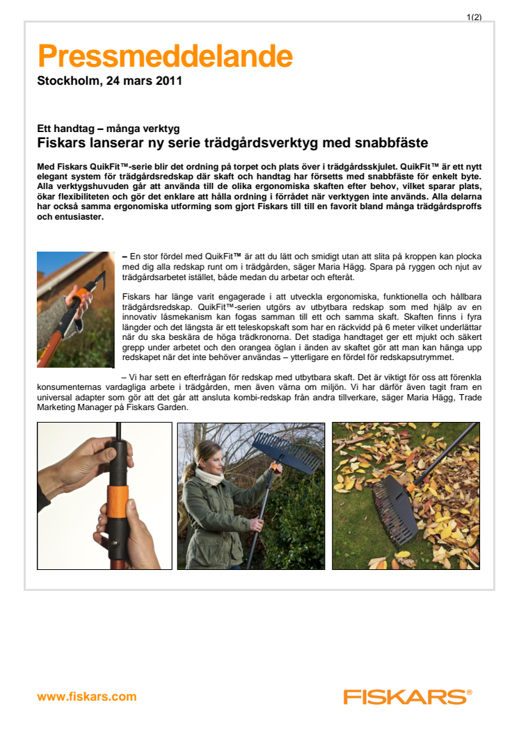 Fiskars Nyhet QuikFit