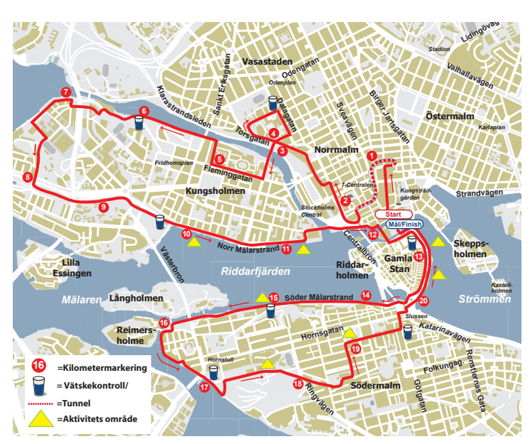Delvis ny bansträckning för Stockholm Halvmarathon 2015