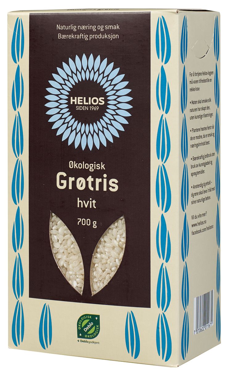 Helios hvit grøtris økologisk (skrå) 700 g