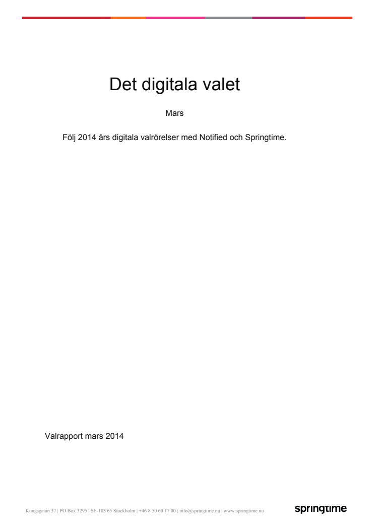 Det digitala valet - rapport för mars 2014