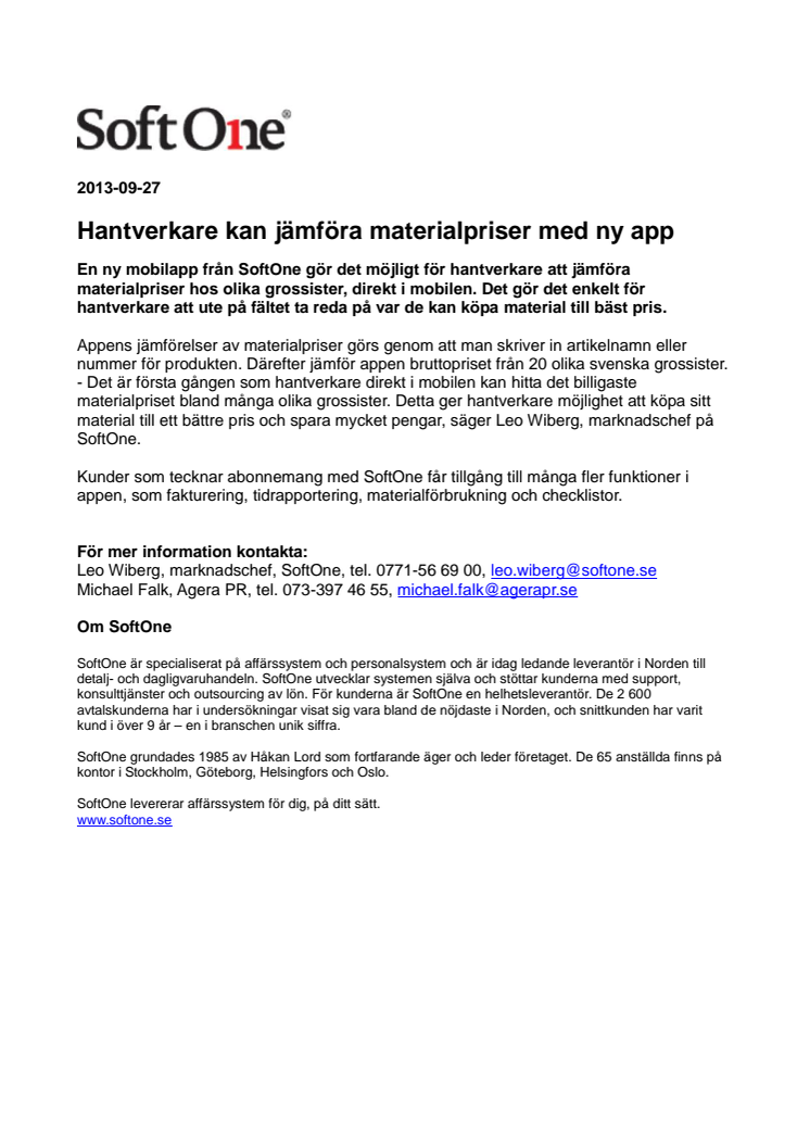 Hantverkare kan jämföra materialpriser med ny app