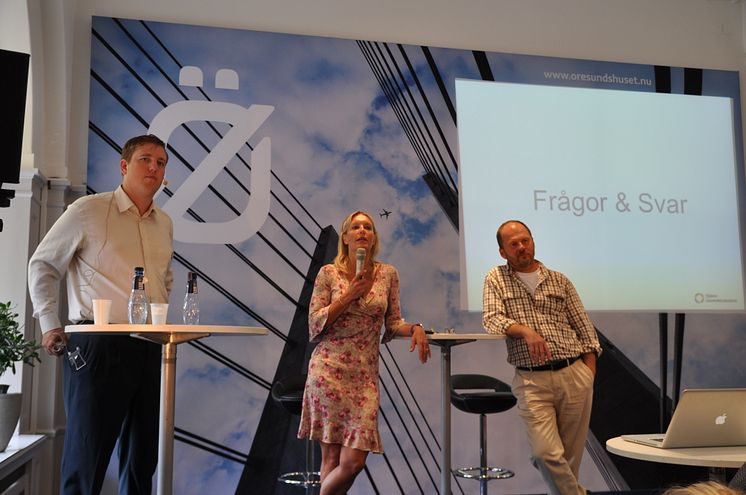 Lotta Törner och Thomas Drejing under Livsmedelsakademins presentation