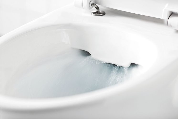 Porsgrund Glow har en effektiv spyleteknikk og er utviklet med Rimfree®-løsning, uten spylekant, som gir bedre  hygiene.