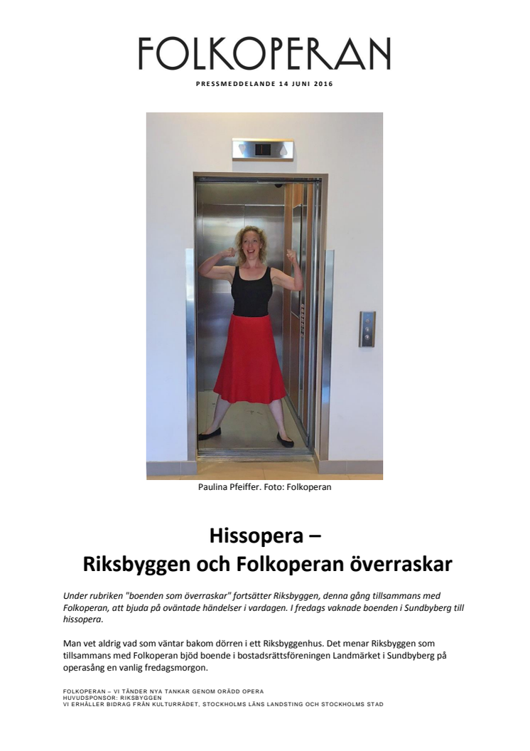 Hissopera –  Riksbyggen och Folkoperan överraskar