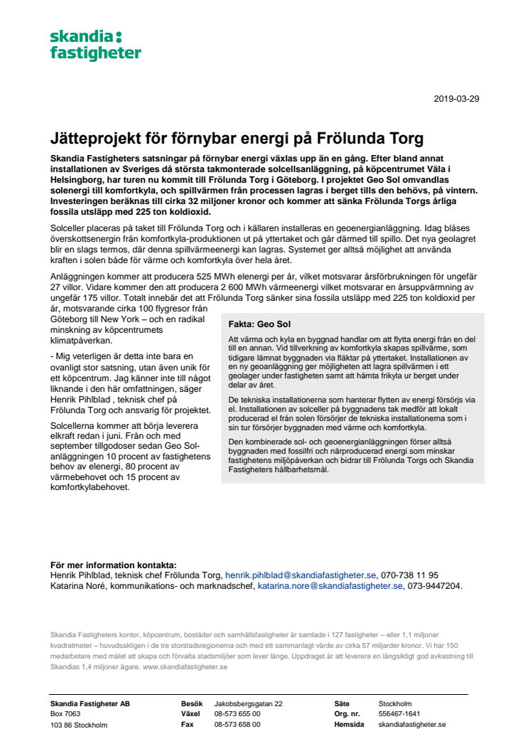Jätteprojekt för förnybar energi på Frölunda Torg