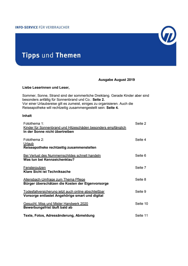 Tipps und Themen 8-2019