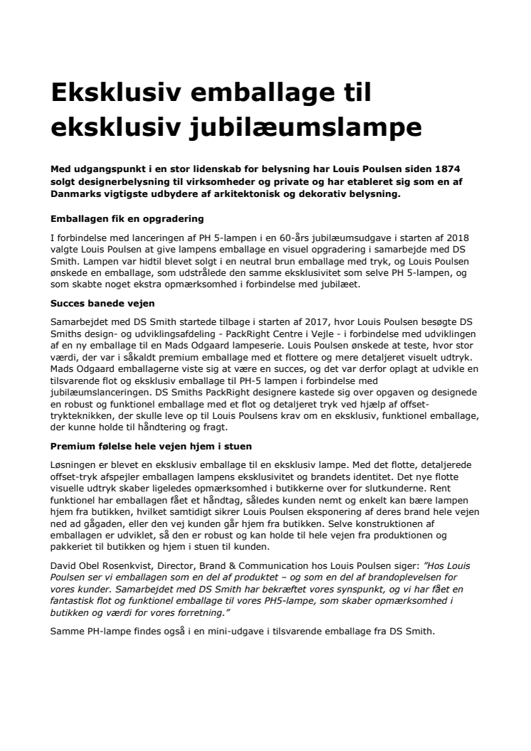 CASE: Eksklusiv emballage til eksklusiv jubilæumslampe