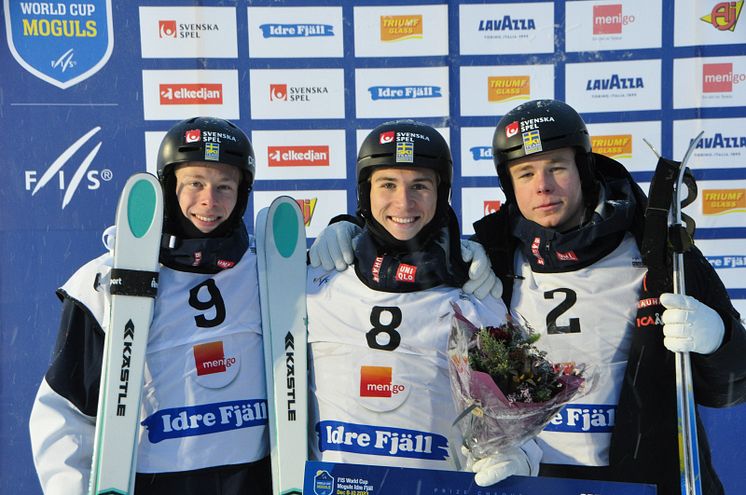 Albin, Filip och Walter på WC Idre Fjäll