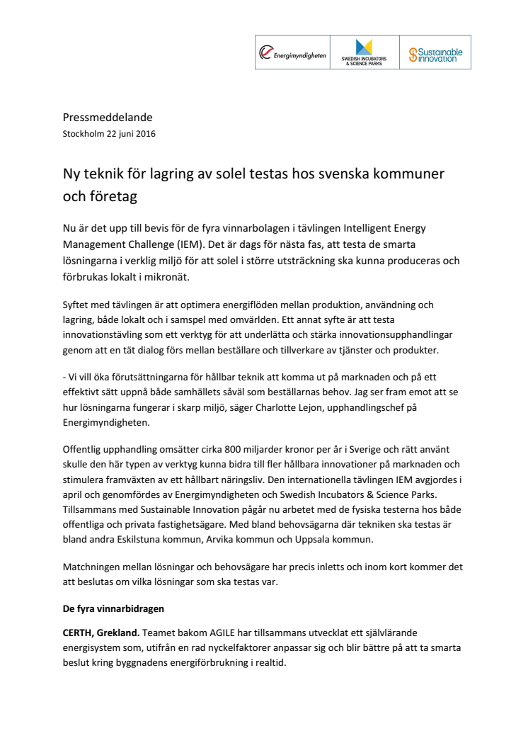 Ny teknik för lagring av solel testas hos svenska kommuner och företag