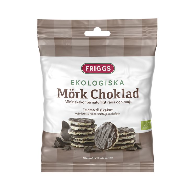 Ekologiska miniriskakor med mörk choklad